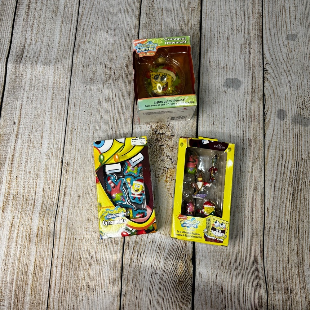 SpongeBob Squarepants Christmas Ornaments Lot 2007 2010 2011